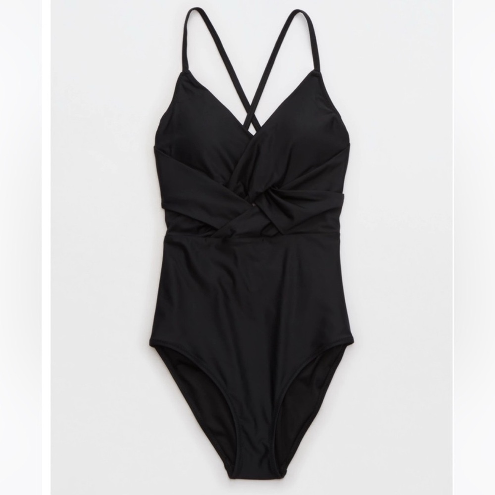 Aerie braided black one piece swimsuit